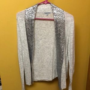 Gray and silver cardigan